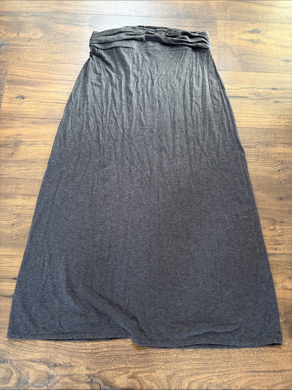 J. Crew Dark Gray Maxi Skirt Dress with Fold-Over Waist